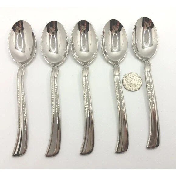 Lenox Simply Fine Twist 5 Piece Teaspoon Set 18/10 Stainless Vietnam New - Picture 4 of 9